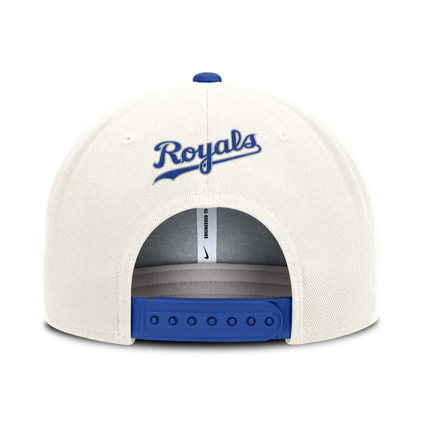 Мужская кепка Nike Cream/Royal Kansas City Royals Cooperstown Pro Dri-FIT Snapback Hat — фото 2