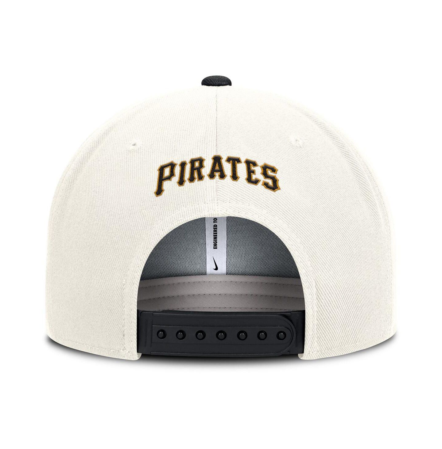 Мужская кепка Nike Cream/Black Pittsburgh Pirates Cooperstown Pro Dri-FIT Snapback Hat — фото 2