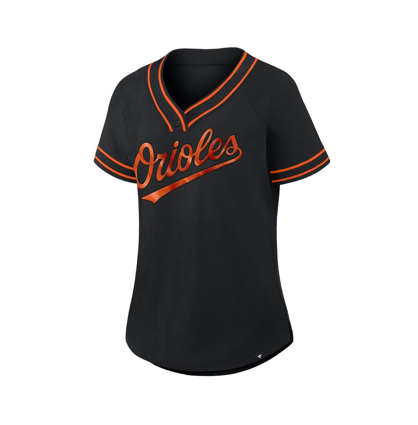 Женская футболка Fanatics Black Baltimore Orioles Diva Race Ahead Raglan V-Neck — фото 2