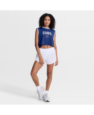 Women's Royal Chicago Cubs Primetime Loose Dri-FIT Cropped Tank Top