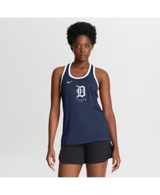 Women's Navy Detroit Tigers Tri-Blend Dri-FIT Racerback Tank Top