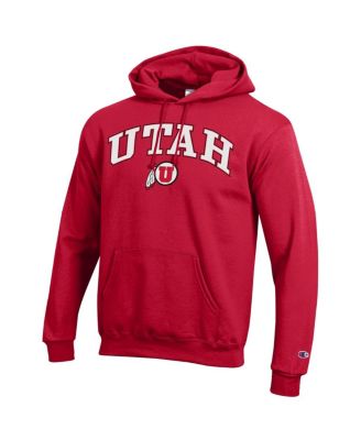 Men's Scarlet Utah Utes Arched Logo Fleece Pullover Hoodie