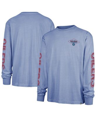 Men's Light Blue Tennessee Oilers Gridiron Classic Teams Cairn Ravine Foundation Throwback Long Sleeve T-Shirt