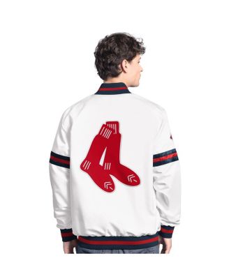 Men's White Boston Red Sox Cooperstown Scout Full-Snap Varsity Jacket