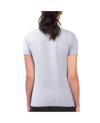 Women's Heather Gray New York Yankees Super-Slim Fit Lightweight Flowers Graphic T-Shirt