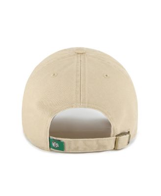 Men's Khaki Boston Celtics Logo Clean Up Adjustable Hat