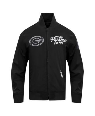 Men's Black Green Bay Packers Paint The City Twill Full-Zip Jacket