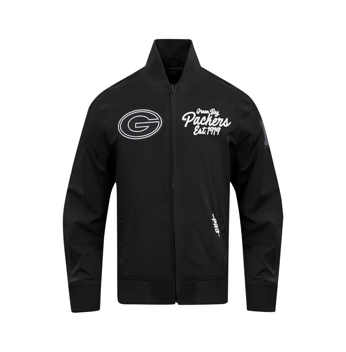 Мужская куртка Pro Standard Black Green Bay Packers Paint The City Twill Full-Zip — фото 2