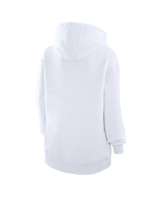 Women's White San Francisco Giants Heart Fleece Pullover Hoodie