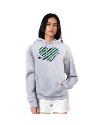 Women's Heather Gray Dallas Stars Heart Pullover Hoodie