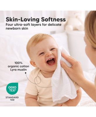 10 Pack Lyra Muslin Baby Washcloths Large 12x12 Soft Absorbent Cotton Muslin Wash Cloths Burp Rags Face Cloth Towel