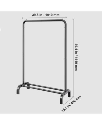 Clothes Rack - Heavy Duty Clothing Garment Rack with Hanging Rod and Bottom Storage Area for Bedroom, Guest Room