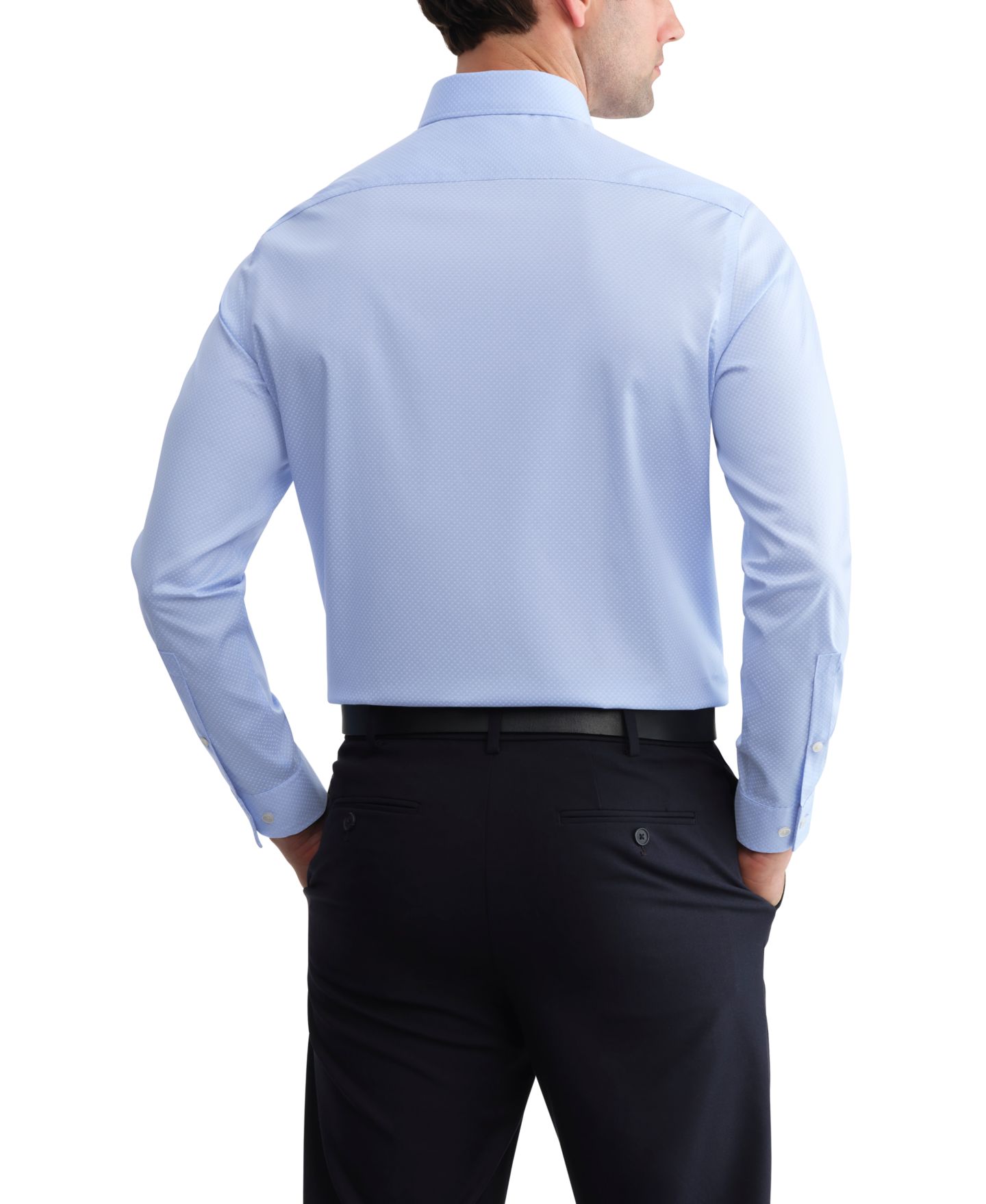 Мужская рубашка Michael Kors Ultra Wrinkle-Free Stretch Regular-Fit Dress Shirt, цвет: Синий разноцветный — фото 2