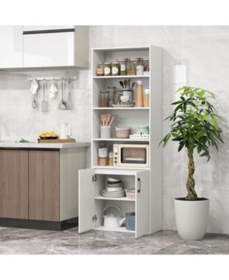 70 Inch Bookshelf 6-Tier with Storage Cabinet and Shelves