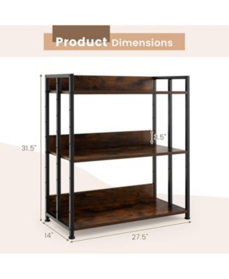 Industrial 3-Tier Storage Shelf with Adjustable Shelves