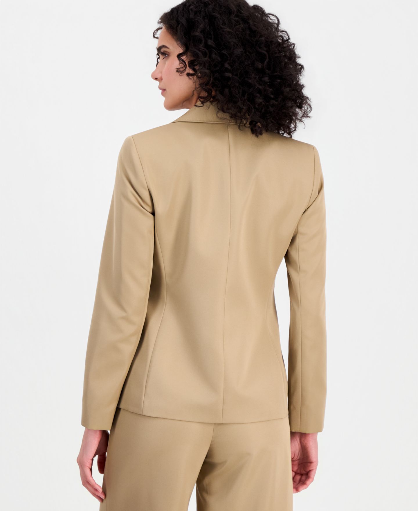 Женский пиджак Tahari ASL Petite Peak Lapel One Button Blazer, цвет: Хаки — фото 4
