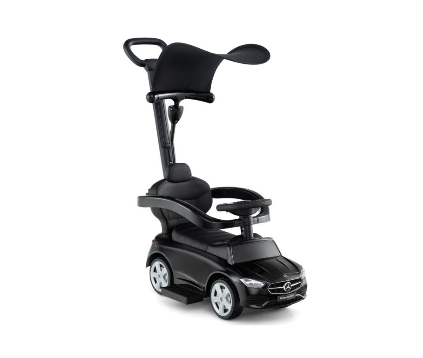Детская игрушка HONGGE 3-in-1 Licensed Push Ride-On Car with Canopy, 33"L x 15.5"W x 35.5"H, 1-Player, Ages 18-36 Months, цвет: Чёрный — фото 1