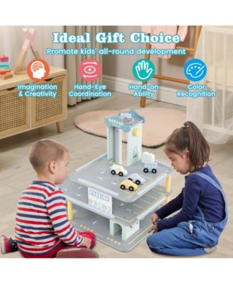 Parking Garage Playset with 4 Cars and Helicopter