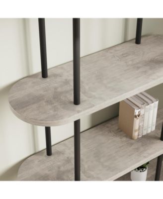 2-Pack 71" Arched Bookshelf, 5-Tier Open Bookcase/Plant Stand, Freestanding Metal Frame Display Rack