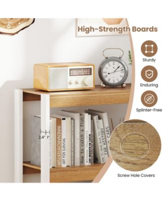 3 Tier Bookshelf Wooden Bookcase with Dual Anti-Tipping Kits