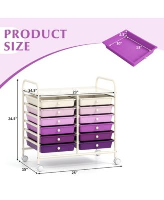 12 Drawers Rolling Storage Cart for Home and Office