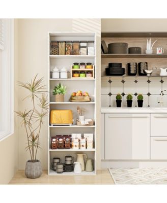 6-Tier Bookcase with 6 Open Shelves and Anti-Toppling Kits