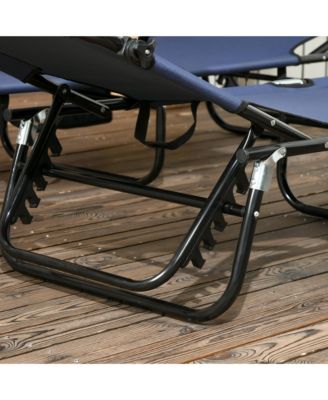 2-piece Chaise Lounge w/ Adjustable Backrest and Sunshade,