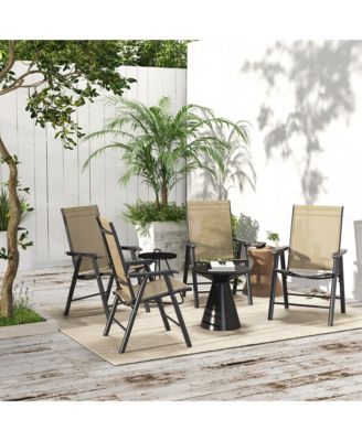Set of 4 Outdoor Folding Chairs for Patio, Camping, Beach,