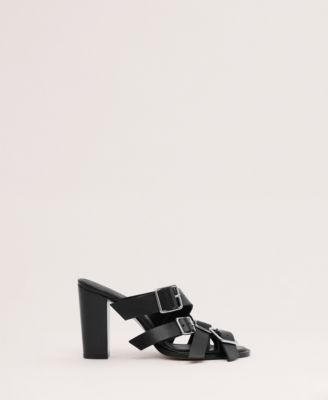 Women's Buckles Leather Strap Sandals