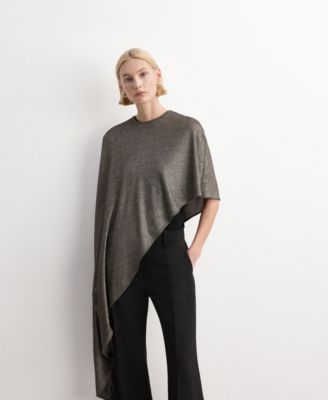 Women's Asymmetrical Lurex Cape