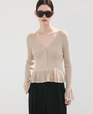Women's Ruffle Knit Cardigan