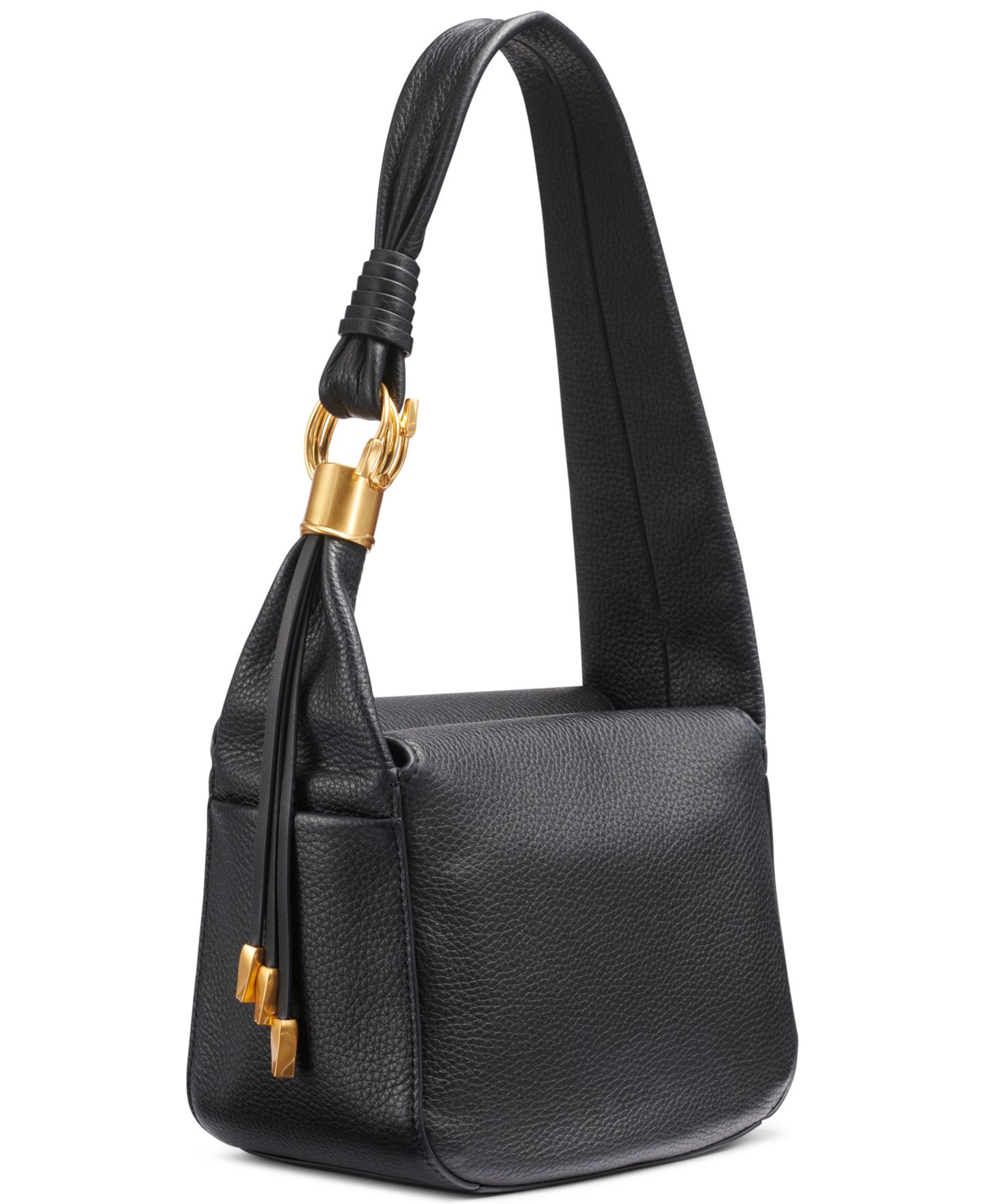 Женская сумка Donna Karan New York Tartan Shoulder Handbag, цвет: Чёрный / Золотой — фото 3