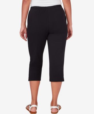 Petite Elastic Waist French Terry Capri Pants