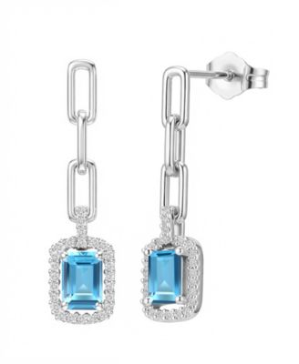 Lab Grown Ruby (1-1/3 ct. t.w.) & Lab Grown White Sapphire (1/4 ct. t.w.) Drop Earrings in 14k Gold Over Sterling Silver (Also Available in Multi-Stones)