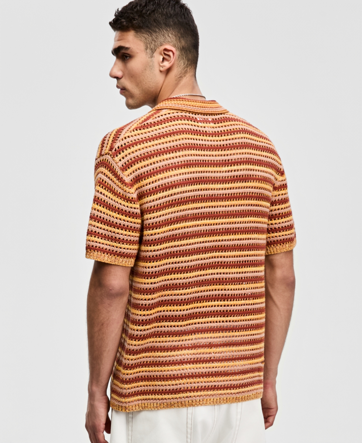Mode of One Men's Relaxed-Fit Short-Sleeve Polo Sweater Shirt, Macy's Exclusive