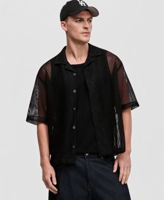 Men's Boxy-Fit Short-Sleeve Mesh Shirt