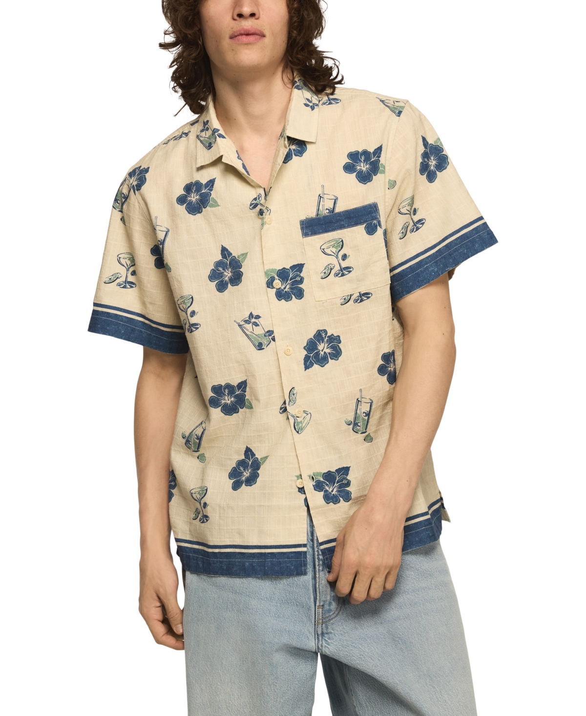 Lucky Brand Men's Short-Sleeve Print Camp Shirt
