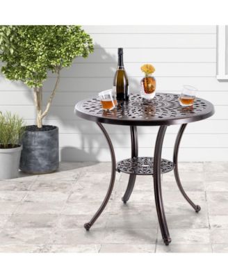 31" Round Cast Aluminum Patio Table with 2" Umbrella Hole