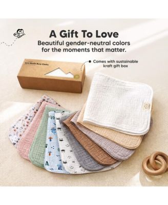 Kids 10-Pack Lyra Muslin Burp Cloths Boy, Girl, Soft Cotton Muslin Burping Cloths for Newborn 21"x10