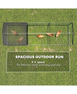 Large Metal Chicken Coop, Chicken Run with Waterproof and Anti-UV Cover