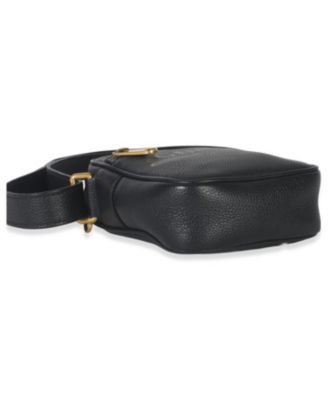 Black Pebbled Calfskin Vintage Logo Messenger Bag