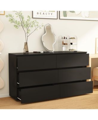 6-Drawers Wood Chest of Drawer Cabinet Organizer