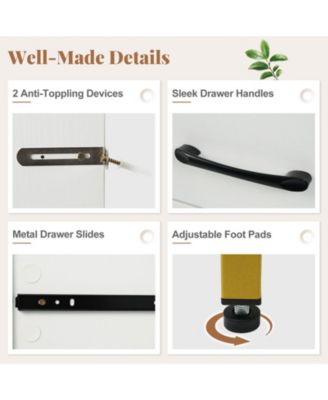 Vanity Desk with Storage Drawers and Charging Station