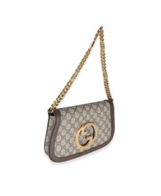 Beige GG Supreme Canvas Blondie Shoulder Bag