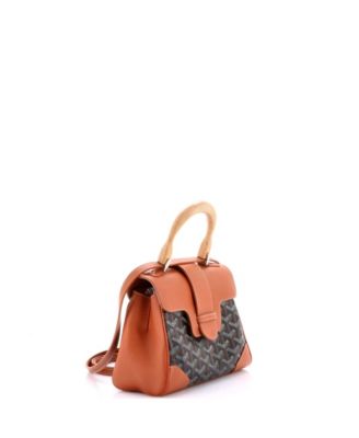 Mini Saigon Top Handle Bag Coated Canvas with Leather