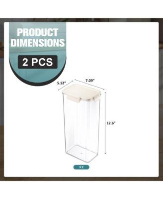 2 Pack Airtight Food Storage Container – Clear Stackable Canister for Pantry, Rice, Pasta, Cereal and Snacks