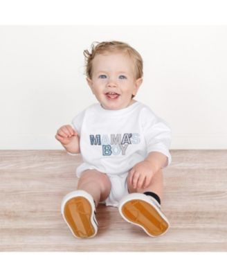 Baby Boys Mama's Patchwork Short Sleeve Romper