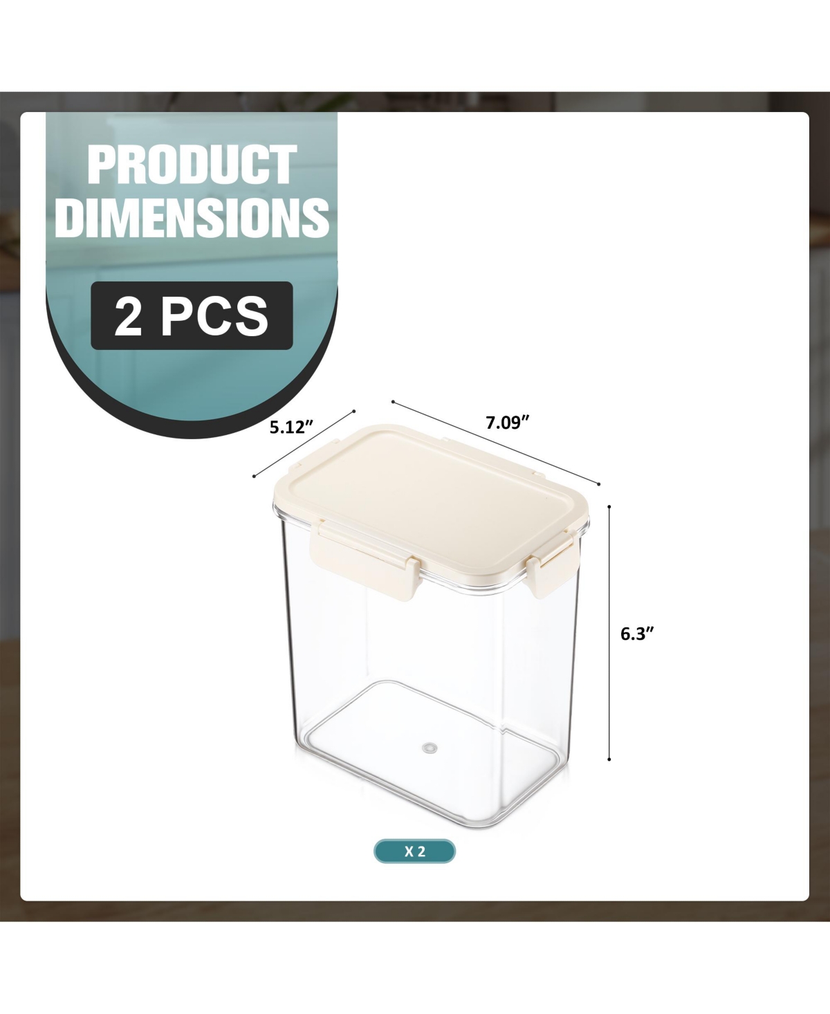 Sorbus Airtight Food Storage Container – Clear Stackable Canister for Pantry, Rice, Pasta