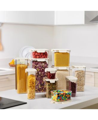 4 Pack Airtight Food Storage Containers – Clear Stackable Canisters for Pantry, Rice, Pasta, Cereal and Snacks