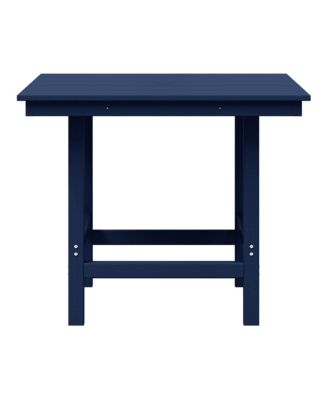 Outdoor HDPE 36" Square Patio Dining Table with Umbrella Hole